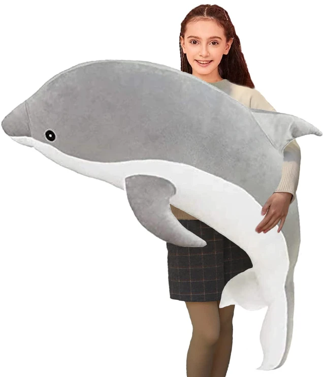 Main image of Somao Dolphin Stuffed Animals Plush Pillow Super Soft Sea Animal Plush Toys Dolls for Boys Girls Sleeping Cushion Gift (50cm/19.68in, Grey)