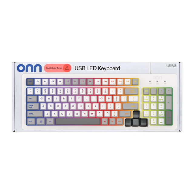 Alt view image 2 of 7 - Wired RGB Backlit Keyboard, Arctic White, USB Connection