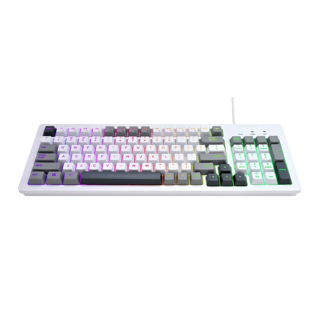 Alt view image 3 of 7 - Wired RGB Backlit Keyboard, Arctic White, USB Connection