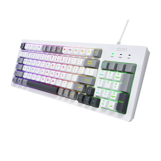 Alt view image 7 of 7 - Wired RGB Backlit Keyboard, Arctic White, USB Connection
