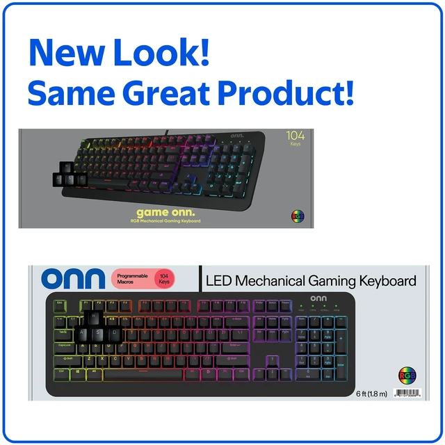 Alt view image 3 of 7 - Gaming Mechanical Keyboard with Blue Switches and 16.8M LED Lighting, 104 Keys