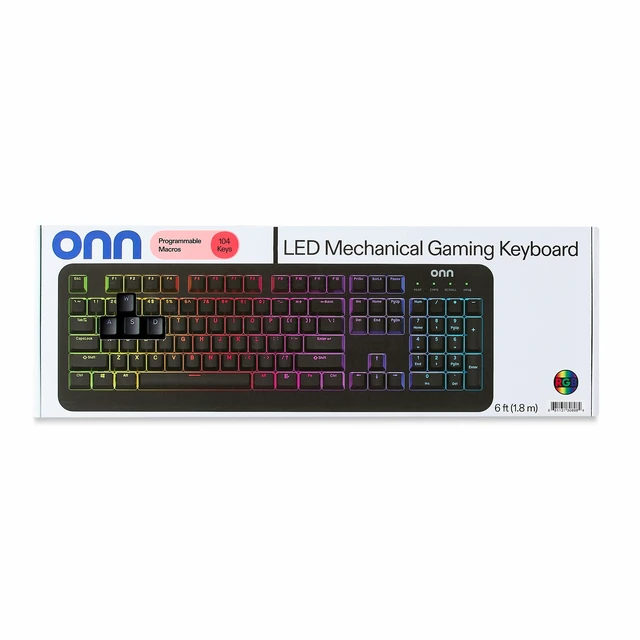 Alt view image 2 of 7 - Gaming Mechanical Keyboard with Blue Switches and 16.8M LED Lighting, 104 Keys