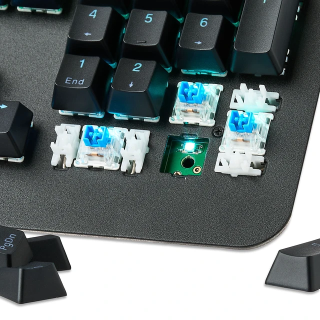 Alt view image 6 of 7 - Gaming Mechanical Keyboard with Blue Switches and 16.8M LED Lighting, 104 Keys