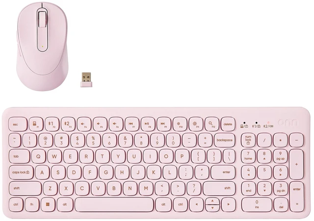 Main image of Curve Wireless Full-Size Keyboard and Mouse Combo, Pink