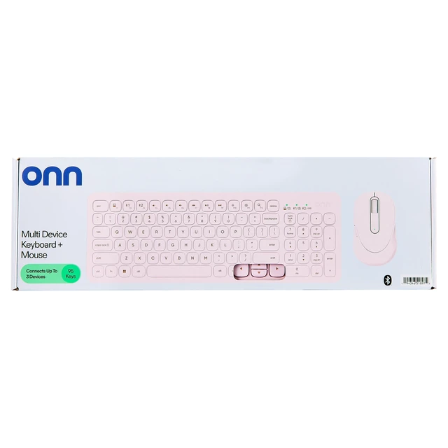 Alt view image 2 of 7 - Curve Wireless Full-Size Keyboard and Mouse Combo, Pink
