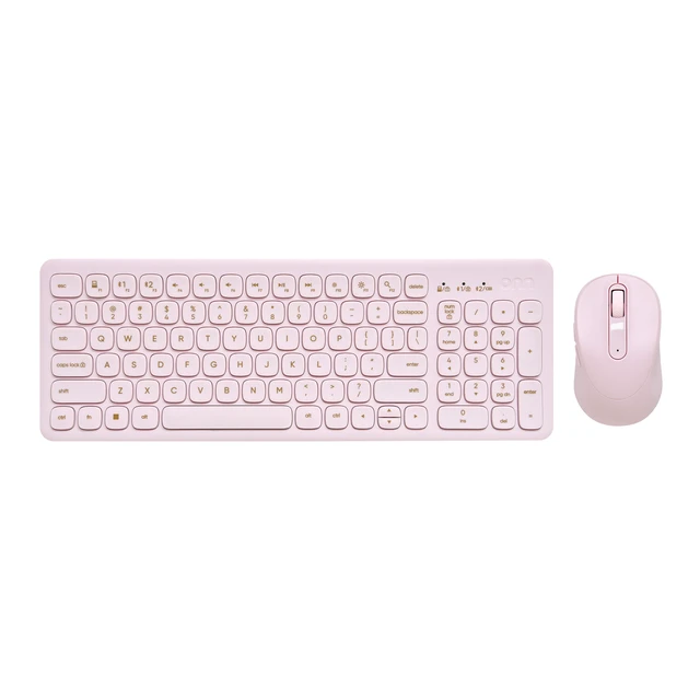 Alt view image 5 of 7 - Curve Wireless Full-Size Keyboard and Mouse Combo, Pink