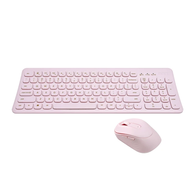 Alt view image 6 of 7 - Curve Wireless Full-Size Keyboard and Mouse Combo, Pink