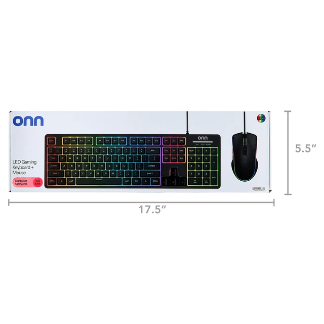 Alt view image 4 of 7 - Wired Membrane Gaming Keyboard and Mouse Combo with LED Backlit for Enhanced Visibility