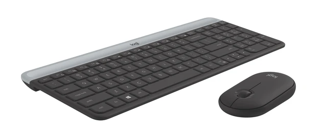 Alt view image 2 of 6 - Slim Wireless Keyboard and Mouse Combo - Low Profile Compact Layout, Graphite, Walmart Exclusive