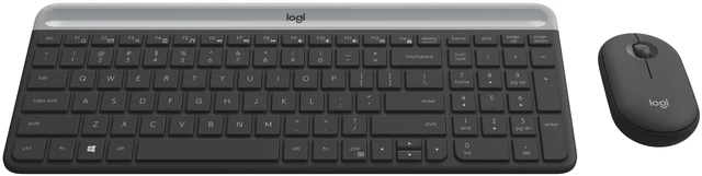 Main image of Slim Wireless Keyboard and Mouse Combo - Low Profile Compact Layout, Graphite, Walmart Exclusive