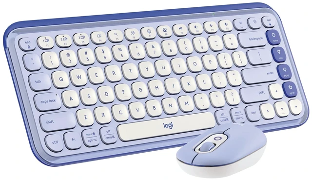 Main image of POP Icon Bluetooth Keyboard and Mouse Combo, Lilac, Walmart Exclusive