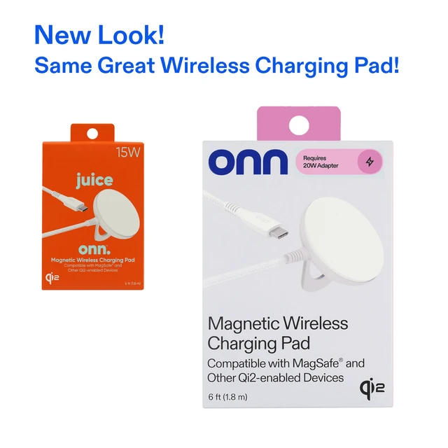Alt view image 3 of 7 - 15W Magnetic Wireless Charging Pad, Qi2 Certified, White, Braided Cable for iPhone 17/16/15/14/13/12