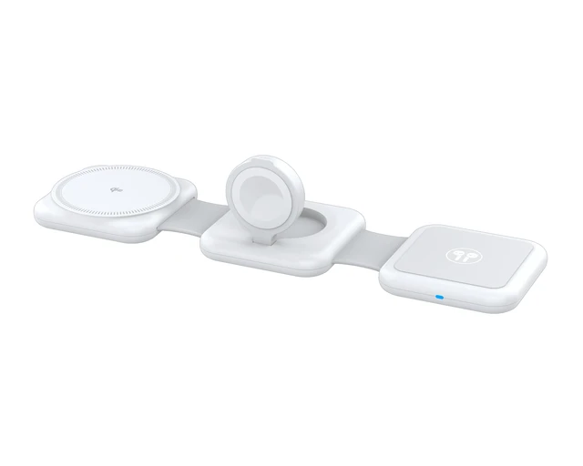 Main image of 3-in-1 Wireless Charging pad Foldable Design with Wall Adapter & Cable, White Compatible with iPhone 17/16/15/14/13/12, Apple Watch, AirPods and other Qi enabled devices