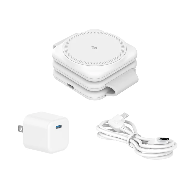 Alt view image 2 of 7 - 3-in-1 Wireless Charging pad Foldable Design with Wall Adapter & Cable, White Compatible with iPhone 17/16/15/14/13/12, Apple Watch, AirPods and other Qi enabled devices