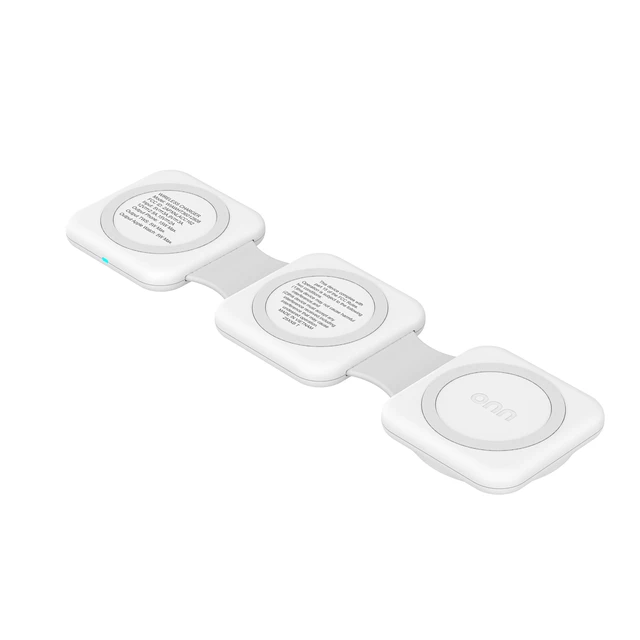 Alt view image 4 of 7 - 3-in-1 Wireless Charging pad Foldable Design with Wall Adapter & Cable, White Compatible with iPhone 17/16/15/14/13/12, Apple Watch, AirPods and other Qi enabled devices