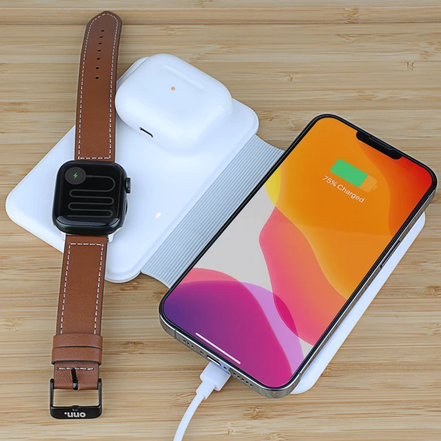 Alt view image 5 of 6 - 3-in-1 Wireless Portable Charger 10W for iPhone, Apple Watch & Earbuds, Travel Power Supply