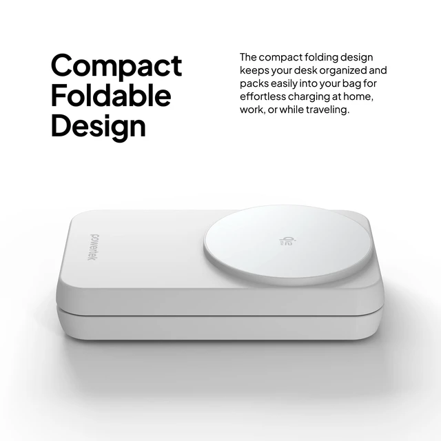 Alt view image 4 of 5 - 3-in-1 15W Qi Tri-Fold Wireless Charge Pad, White