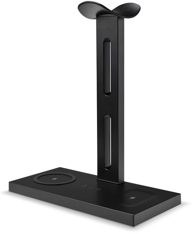 Main image of 5-in-1 Headphone Stand with Wireless Charger, IAQST303B, Black