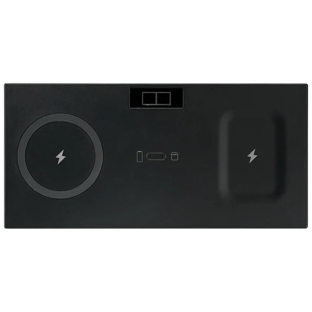 Alt view image 4 of 7 - 5-in-1 Headphone Stand with Wireless Charger, IAQST303B, Black