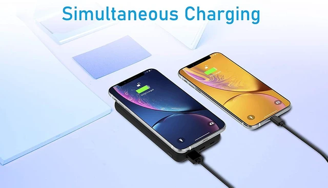 Alt view image 3 of 7 - 20000mAh Qi Wireless Power Bank with Anti-slip Suction Cups, 18W USB-C Portable Charger. Compatible with iPhone 14, 13, 12, XS, X, XR, Samsung S22, S21, S20, S10, S9, LG ThinQ