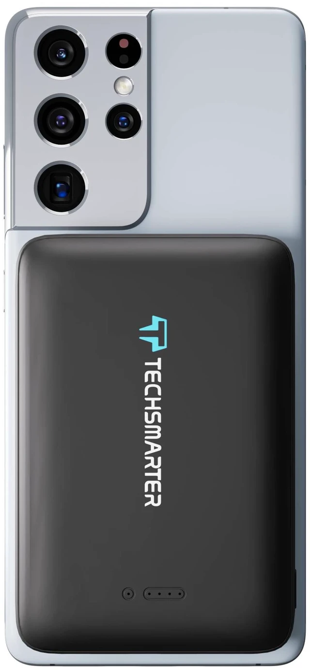 Main image of 10000mAh 18W USB-C PD Qi Wireless Power Bank Portable Charger with Anti-Slip Suction Cups. Compatible with iPhone, Samsung Galaxy, LG ThinQ, Droid, and More