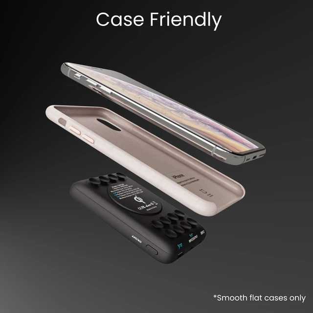 Alt view image 7 of 7 - 10000mAh 18W USB-C PD Qi Wireless Power Bank Portable Charger with Anti-Slip Suction Cups. Compatible with iPhone, Samsung Galaxy, LG ThinQ, Droid, and More