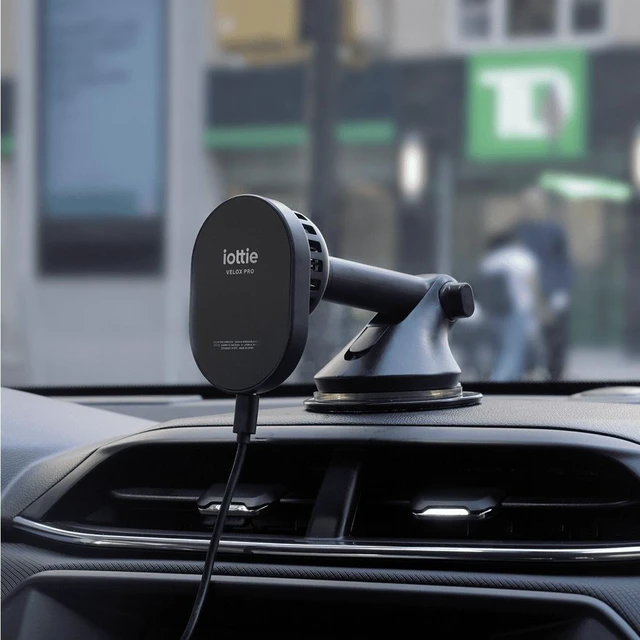 Alt view image 2 of 7 - Wireless Pro - MagSafe Compatible Dash & Windshield Car Mount Phone Holder - Blue (Car Charger Included)