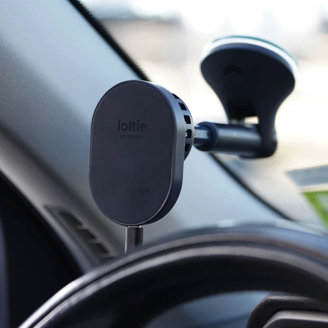Alt view image 3 of 7 - Wireless Pro - MagSafe Compatible Dash & Windshield Car Mount Phone Holder - Blue (Car Charger Included)