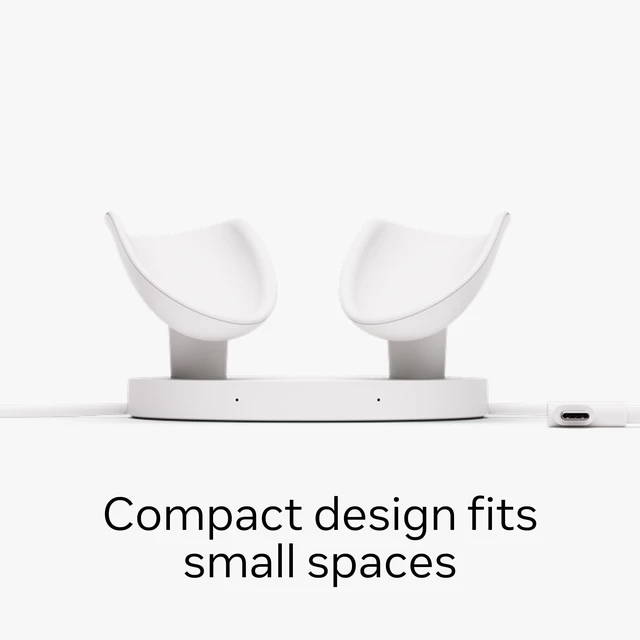 Alt view image 2 of 7 - Quest Compact Charging Dock Works with Meta Quest 3/3S Extended Headset Charging Cable Wireless Charging for Touch Plus Controllers