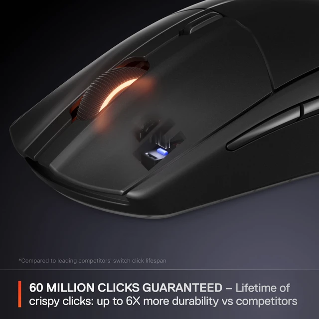 Alt view image 2 of 7 - Rival 3 Wireless Gaming Mouse Gen 2 -Ultra-fast 2.4 GHz/Bluetooth 5.0 /Quantum 2.0 Dual Wireless technology/mechanical switches/400 hr+ Battery life/Gaming grade/Black