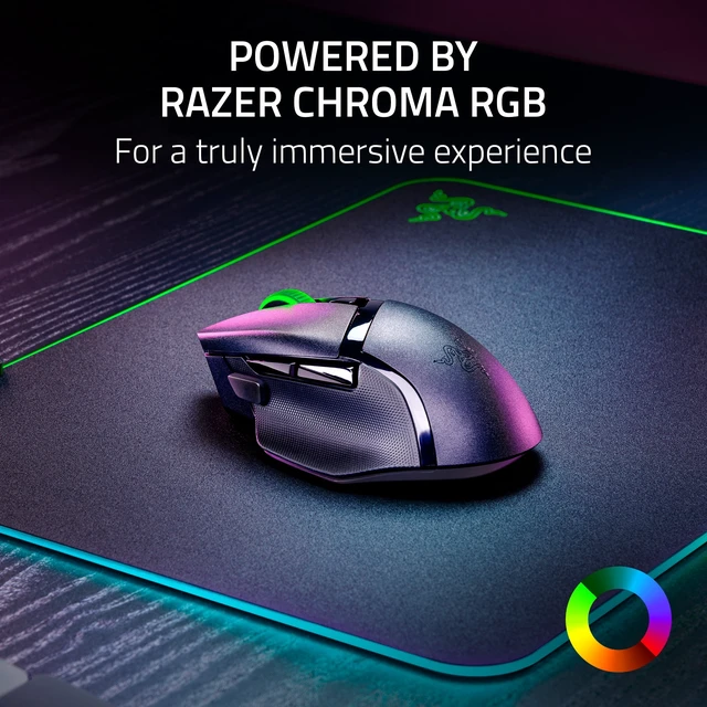 Alt view image 7 of 7 - Basilisk V3 X Hyperspeed Wireless Gaming Mouse for PC, RGB Chroma, Black