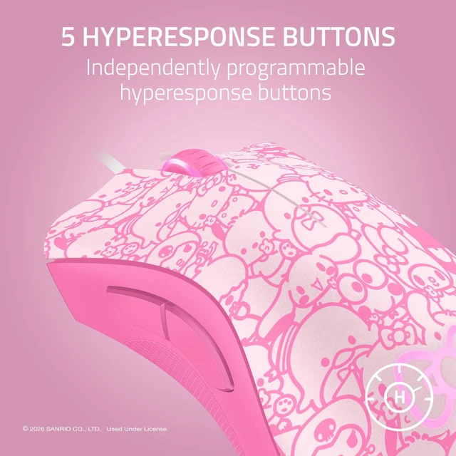 Alt view image 2 of 7 - DeathAdder Essential Wired Optical Gaming Mouse Hello Kitty Edition