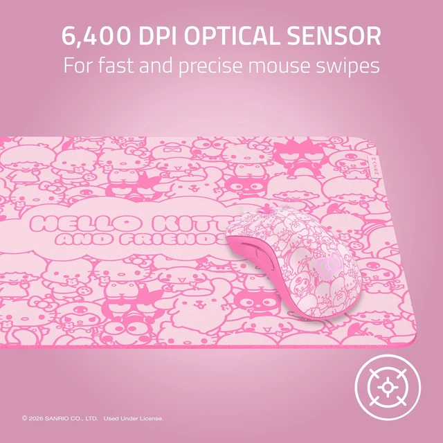 Alt view image 3 of 7 - DeathAdder Essential Wired Optical Gaming Mouse Hello Kitty Edition