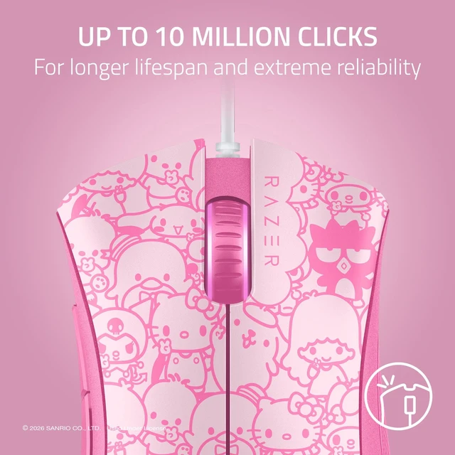 Alt view image 4 of 7 - DeathAdder Essential Wired Optical Gaming Mouse Hello Kitty Edition