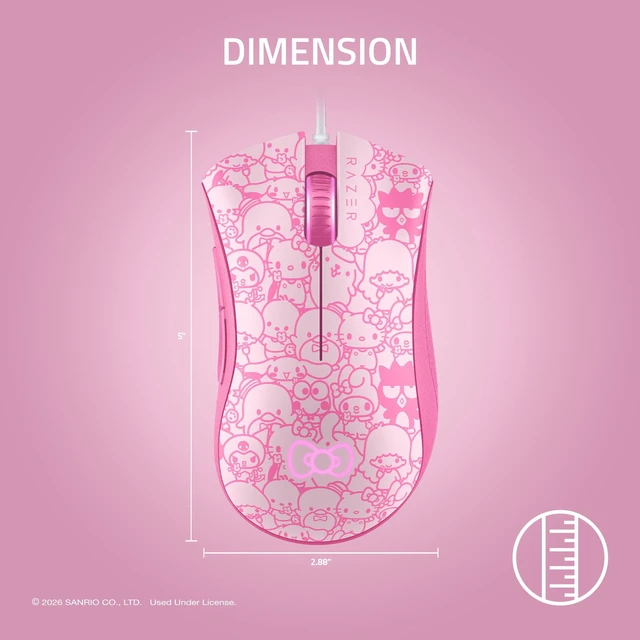 Alt view image 6 of 7 - DeathAdder Essential Wired Optical Gaming Mouse Hello Kitty Edition