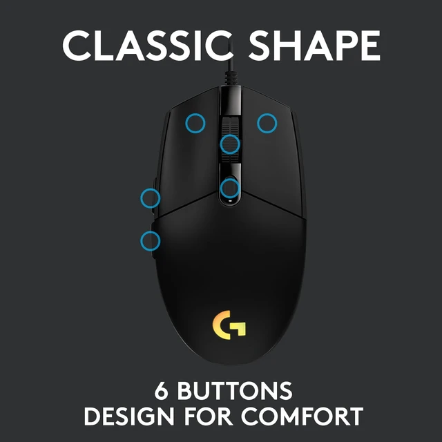 Alt view image 3 of 7 - G203 LIGHTSYNC Gaming Mouse, 8,000 DPI, Black