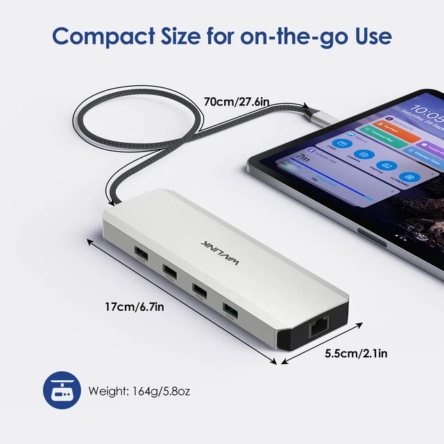 Alt view image 7 of 7 - Laptop Docking Station, Docking Station Dual Monitor for HDMI | Single 4K@60Hz, 100W PD in,3×USB-C/A 10Gb, Gigabit Ethernet, Compatible with Dell/HP/Lenovo, Windows Only