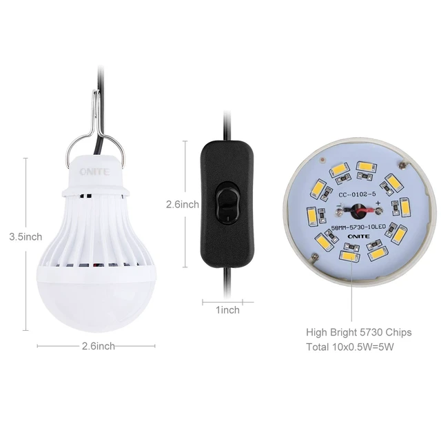 Alt view image 3 of 5 - USB LED Light Bulb Portable Lantern for Camping & Power Outage | Emergency Backup Lighting, For Camping, Garage, Power Outage Preparedness, For Portable Power Station & Solar Panel