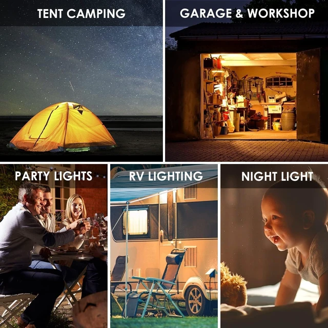 Alt view image 5 of 5 - USB LED Light Bulb Portable Lantern for Camping & Power Outage | Emergency Backup Lighting, For Camping, Garage, Power Outage Preparedness, For Portable Power Station & Solar Panel