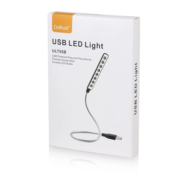 Alt view image 7 of 7 - ULT05 USB LED Reading Light Keyboard Lamp Flexible Gooseneck | 8 LED Bulbs, 80,000 Hour Lifespan, No Batteries Required, PC & Mac Compatible, USB Powered