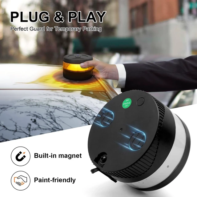 Alt view image 2 of 7 - Magnetic Wireless Beacon Light, USB-C Strobe Light, Amber | Rechargeable, IP67 Waterproof, Mini Emergency Flashing for Truck, Tractor, Plow, UTV, Golf Cart
