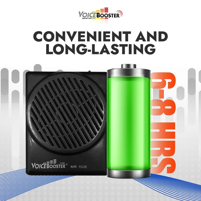 Alt view image 4 of 7 - Voice Amplifier for Teachers, 10W Rechargeable Speaker MR1506 | Small Portable Speaker with Wired Microphone Headset, Built-in MP3 Player for Classroom, Tour Guide, Public Speaking