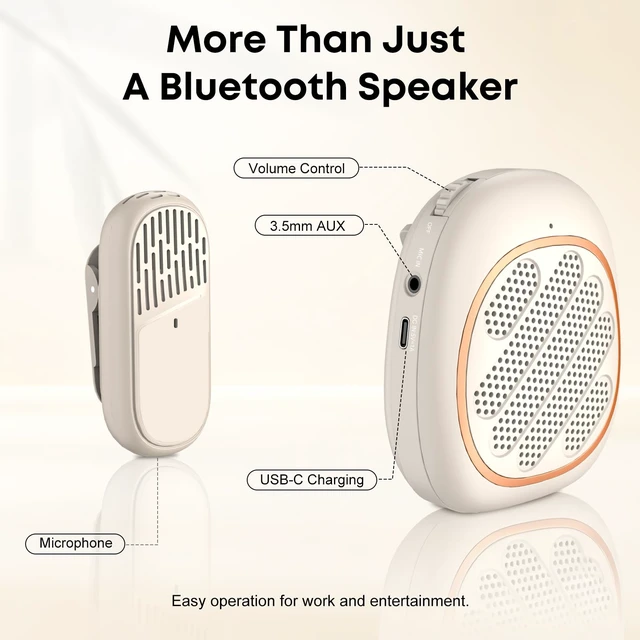 Alt view image 6 of 7 - Portable Voice Amplifier for Teachers, Wireless Microphone10W Speaker | Wireless Lavalier Mic, DSP Noise Reduction, Hands-Free, USB-C Rechargeable, for Classroom, Tours, Training