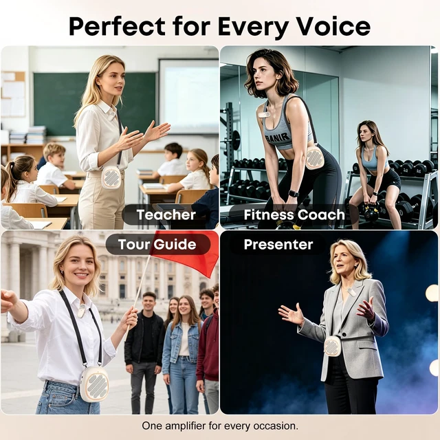 Alt view image 7 of 7 - Portable Voice Amplifier for Teachers, Wireless Microphone10W Speaker | Wireless Lavalier Mic, DSP Noise Reduction, Hands-Free, USB-C Rechargeable, for Classroom, Tours, Training