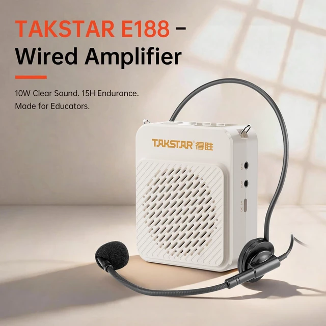 Alt view image 3 of 7 - 10W Portable Voice Amplifier for Teachers with Wired Headset Mic | for 100 People, 15H, Supports MP3/WAV Audio, Bluetooth/USB/TF/AUX Input, for Speech, Class, Training,Tour Guide