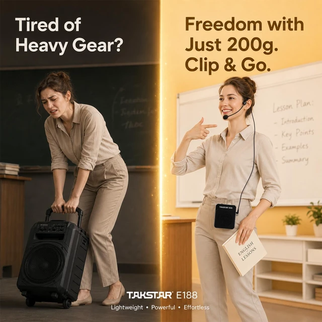 Alt view image 4 of 7 - 10W Portable Voice Amplifier for Teachers with Wired Headset Mic | for 100 People, 15H, Supports MP3/WAV Audio, Bluetooth/USB/TF/AUX Input, for Speech, Class, Training,Tour Guide