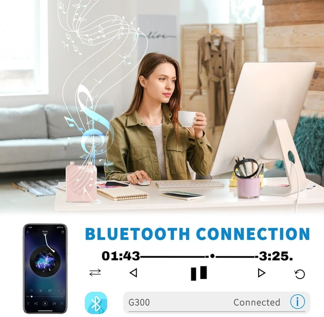 Alt view image 6 of 7 - 30W Portable Voice Amplifier with Wired Microphone Headset, 2800mAh Rechargeable PA System Speaker Personal Microphone Speech Power Amplifiers Loudspeaker for Teachers/Metting/Tour Guide