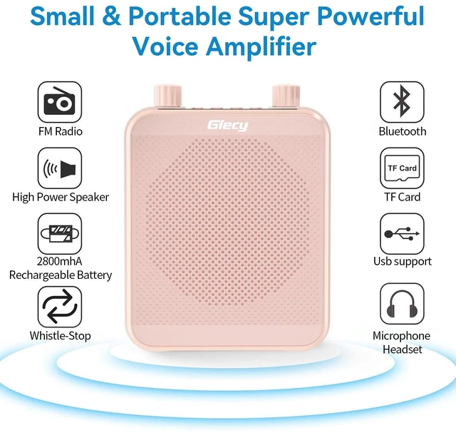 Alt view image 2 of 7 - 30W Portable Voice Amplifier with Wired Microphone Headset, 2800mAh Rechargeable PA System Speaker Personal Microphone Speech Power Amplifiers Loudspeaker for Teachers/Metting/Tour Guide