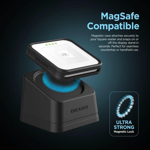 Alt view image 2 of 7 - Dock for Square Card Reader (2nd Gen.) with Removeable Protective Case - Magnetic Case and Display Stand Set with Non-Slip Base (Black)
