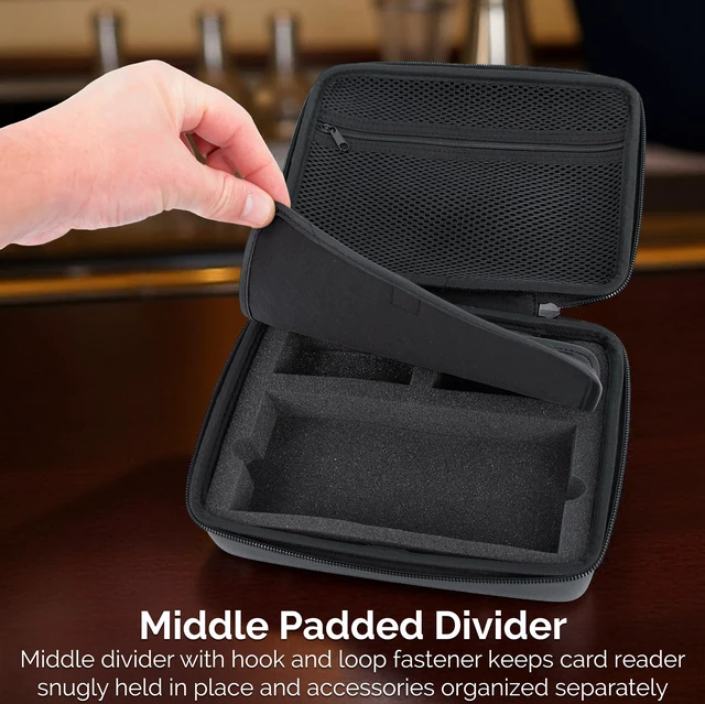 Alt view image 5 of 7 - Travel Case Compatible With Square Handheld Credit Card Machine Point of Sale Card Reader, Impact Resistant Exterior With Padded Foam Screen Protection and Storage For Accessories